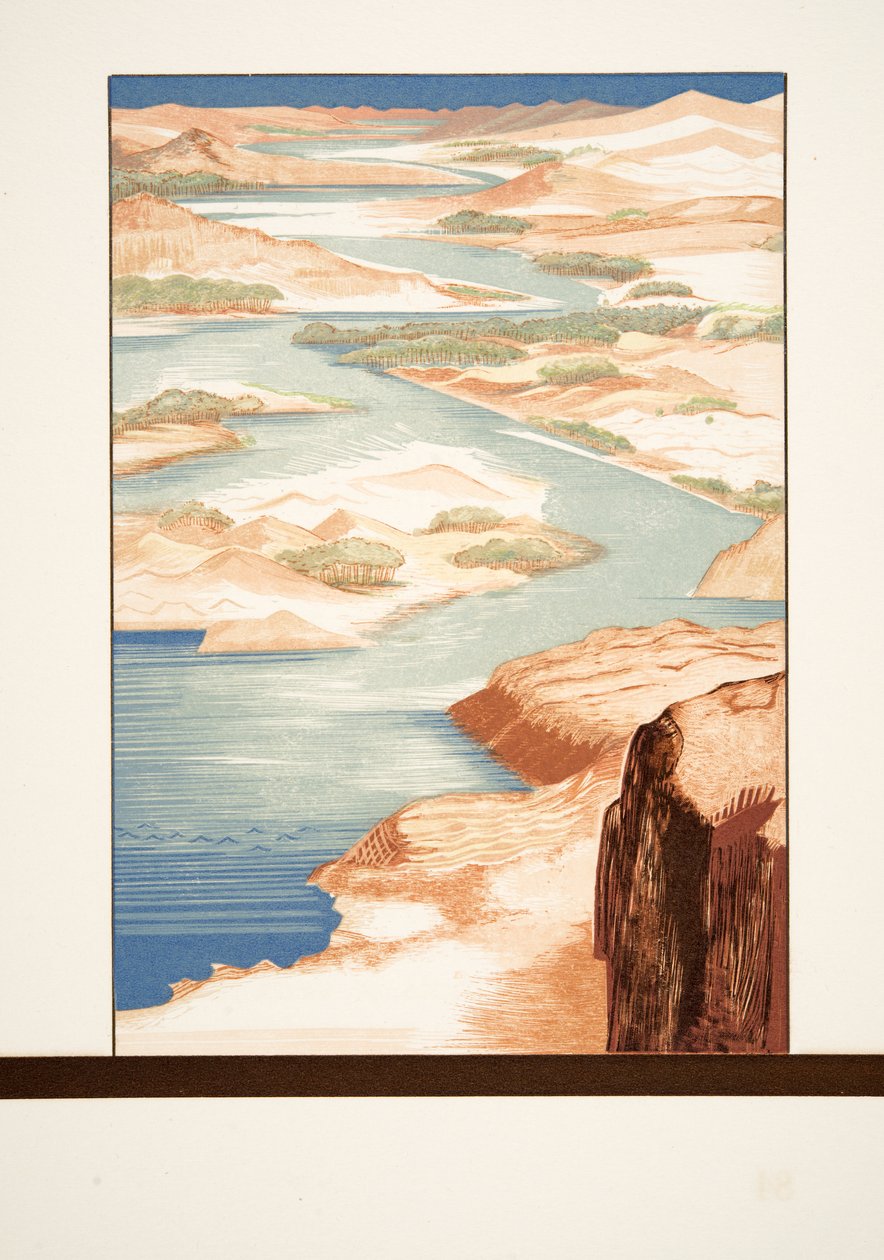 Kuvitus teoksesta Prometheus in Chains, jonka on kirjoittanut Aiskhylos, pub. 1941 (sabluunapainatus) tekijältä Francois Louis Schmied