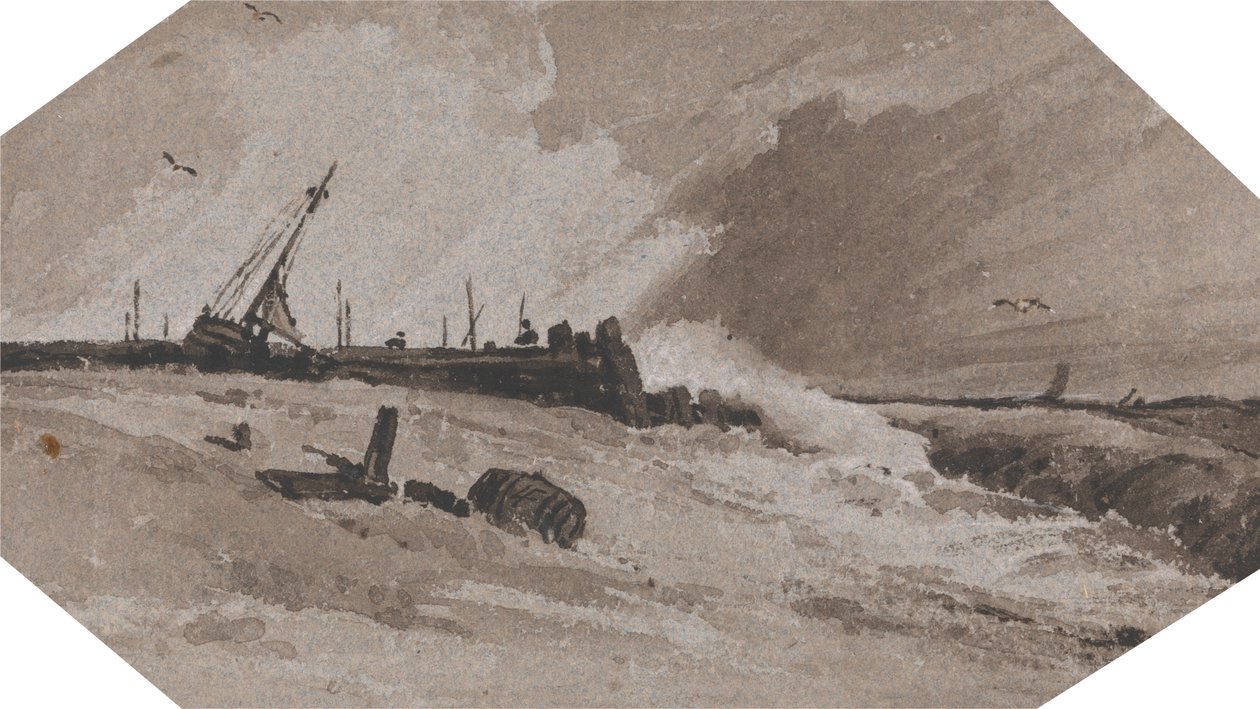Laituri myrskyssä tekijältä Francois Louis Thomas Francia