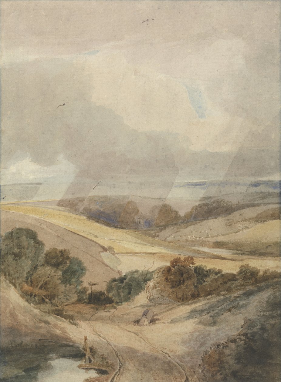 Mousehold Heath, Norwich, 1808 (wc paperille) tekijältä Francois Louis Thomas Francia