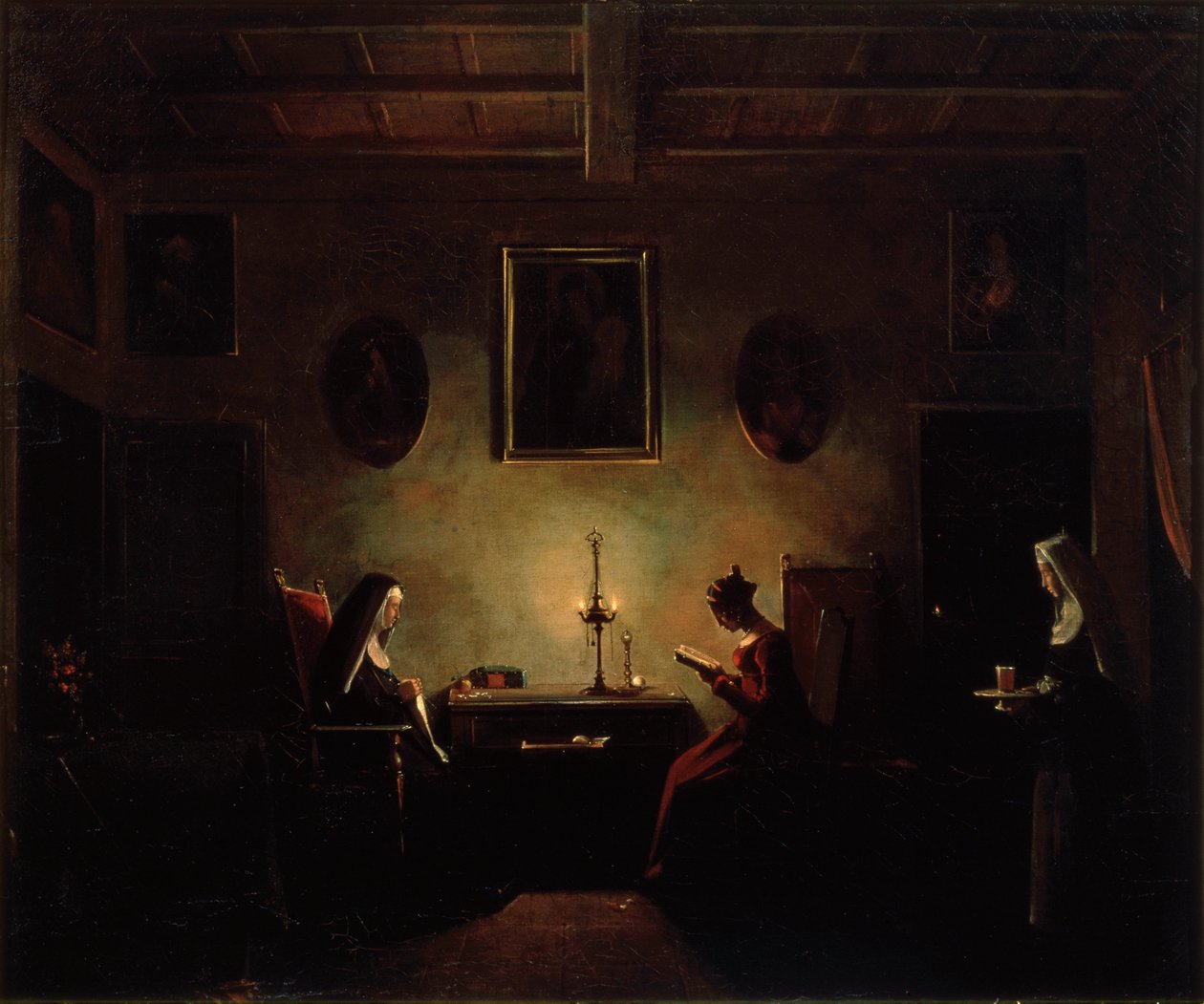 Kohtaus sisätiloissa, 1800-luku tekijältä Francois Marius Granet