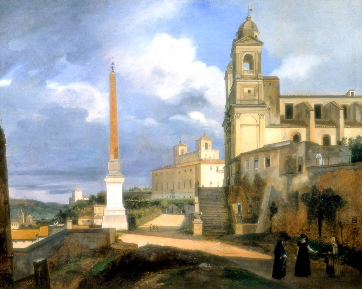 Vuorten kolminaisuus ja Medici-huvila, Rooma, 1808 tekijältä Francois Marius Granet
