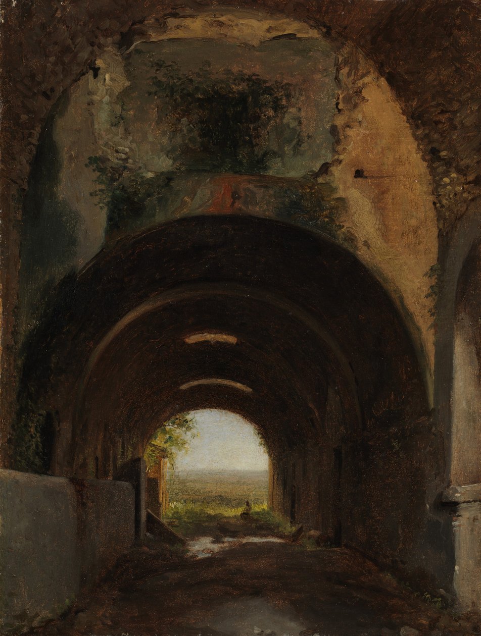 Näkymä Maecenasin huvilan tallissa, Tivolissa, n. 1805-10. tekijältä Francois Marius Granet