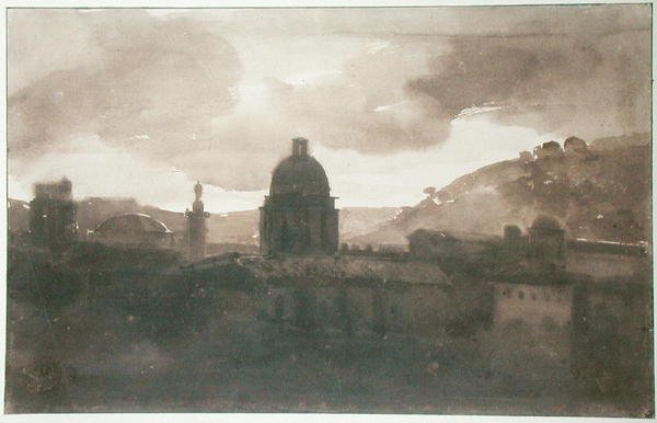 Näkymä Roomaan Santa Trinita dei Montista (mustepesu paperille) tekijältä Francois Marius Granet