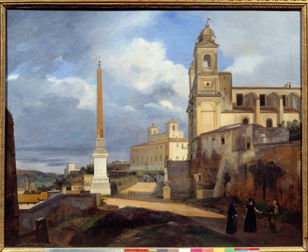 Näkymä Trinite des Monts (Trinita dei monti) ja Villa Medicis Roomassa François Marius Granet