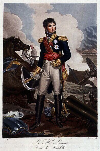 Muotokuva marsalkka Lannesista, Montebellon herttuasta, jälkeen. Gérard - teoksessa "Historiallinen yhteenveto Ranskan ja Itävallan välisestä sodasta vuonna 1809" tekijältä Francois Pascal Simon (after) Gerard