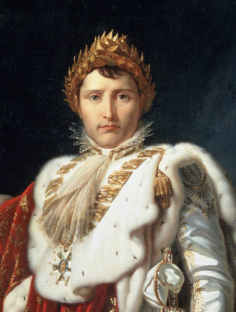 Täyspitkä muotokuva Napoleon I:stä kruunausasussa, yksityiskohta, n. 1805-10 tekijältä Baron François Pascal Simon Gérard