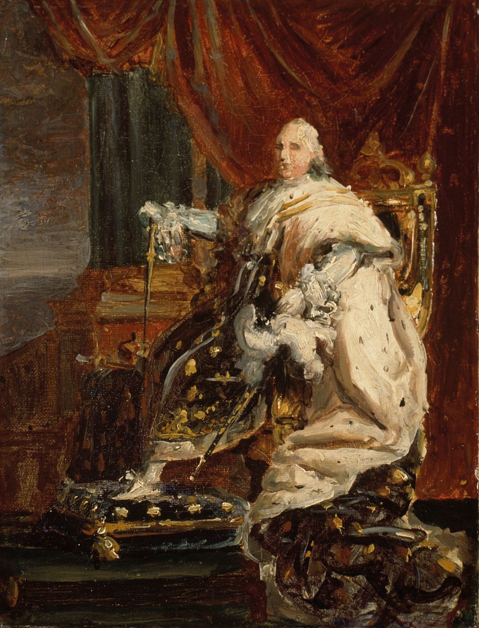 Kuningas Ludvig XVIII, noin 1816-18 (öljy kankaalle). tekijältä Francois Pascal Simon Baron Gerard