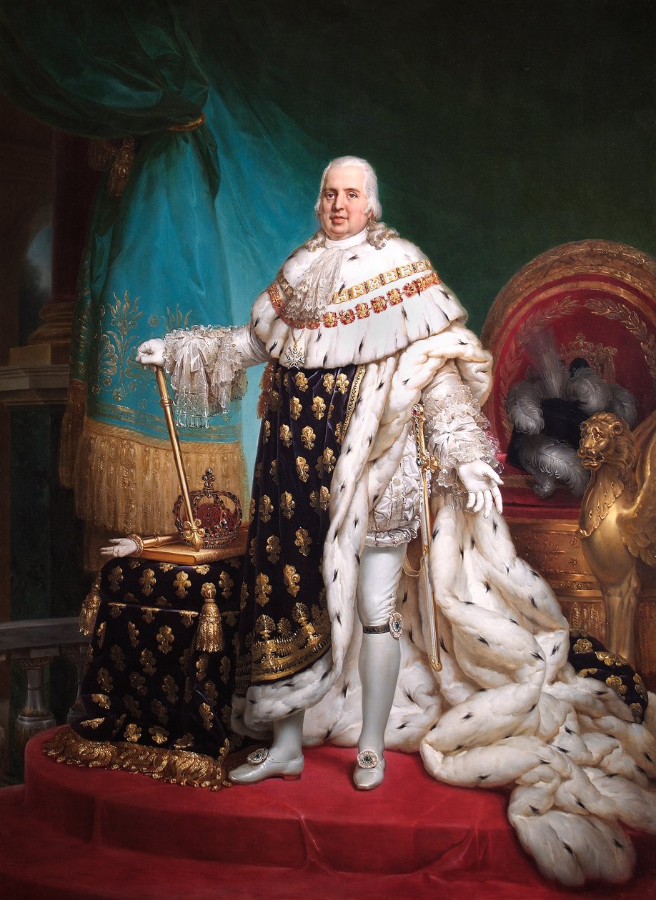 Ludvig XVIII (öljy kankaalle) tekijältä Baron François Pascal Simon Gérard