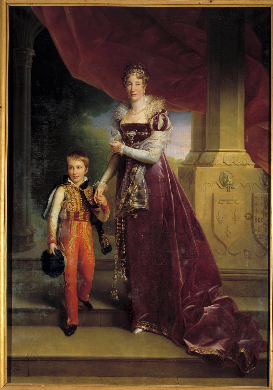 Muotokuva jalassa Marie-Amelie de Bourbon, kahden Sisilian prinsessa, Orleansin herttuatar (tuleva kuningatar Marie-Amelie tekijältä Baron François Pascal Simon Gérard