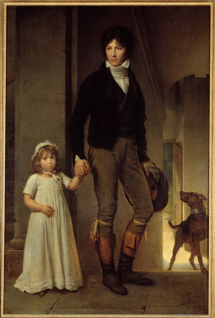 Muotokuva jalassa taidemaalari Jean Baptiste Isabeysta (1767-1855) ja hänen tyttärestään Francois Gerardin (1770-1837) maalaus 1795 Su. 1,94x1,3 m tekijältä Baron François Pascal Simon Gérard