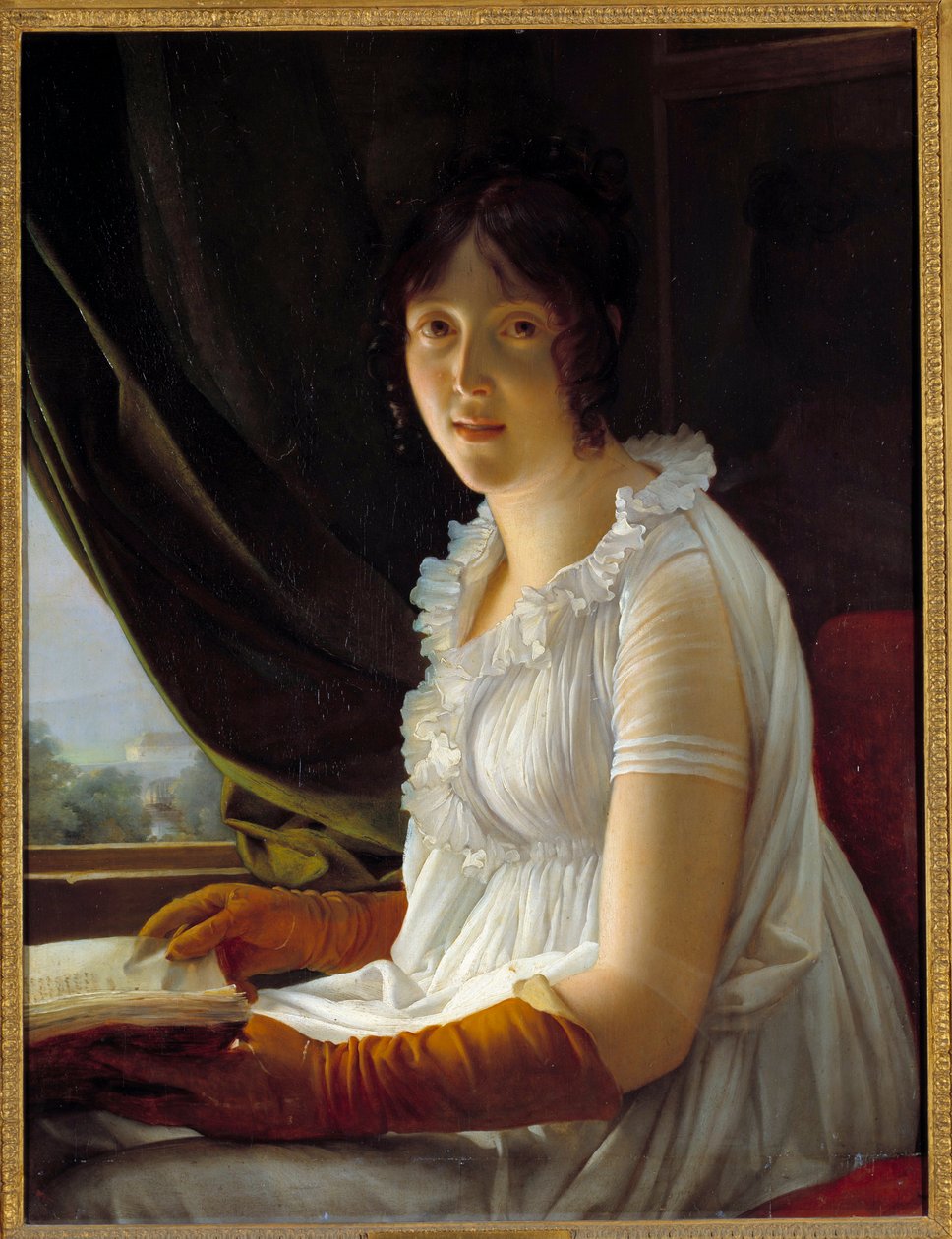 Madame Barbier Walbonnen (1763-1837) muotokuva taidemaalari Jacques Luc Barbierin vaimosta Francois Gerardin (1770-1837) maalaus 1796 su. 0,79x0,59 m tekijältä Baron François Pascal Simon Gérard