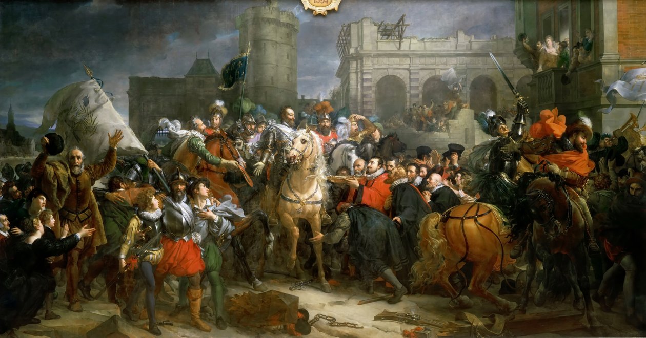 Henrik IV:n sisäänkäynti Pariisiin 22. maaliskuuta 1594 tekijältä Francois Pascal Simon Gerard