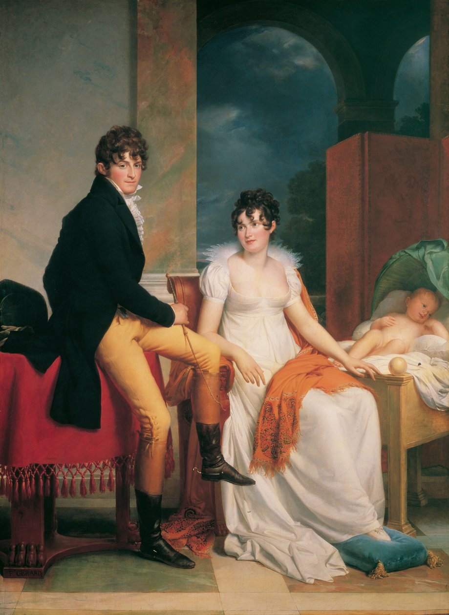Moritz Christian Reichsgraf von Fries vaimonsa Maria Theresia Josephan, syntyneen prinsessa Hohenlohe-Waldenburg-Schillingsfürst, ja heidän poikansa Moritzin kanssa tekijältä Francois Pascal Simon Gerard
