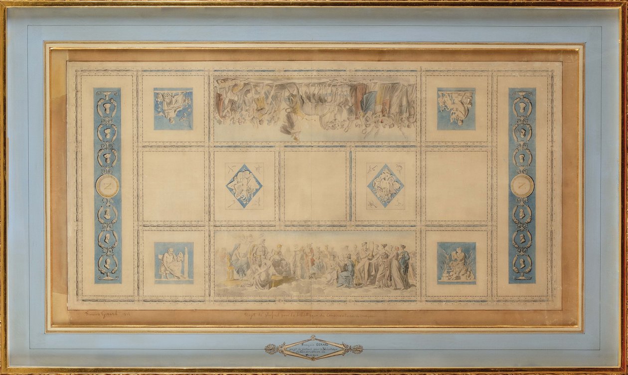 Tutkimus konservatorion kirjaston maalattua kattoa varten, 1812 tekijältä Francois Pascal Simon Gerard