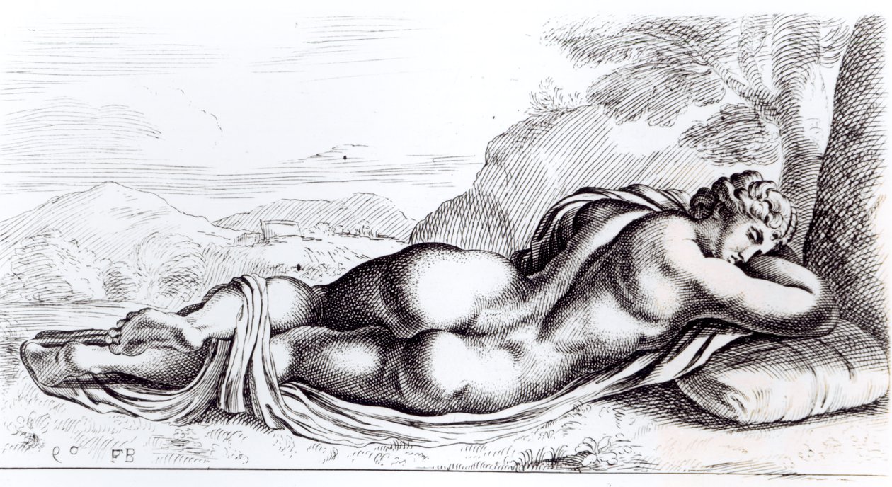Hermafrodiitti Borghesen puutarhassa, n. 1653 tekijältä Francois Perrier