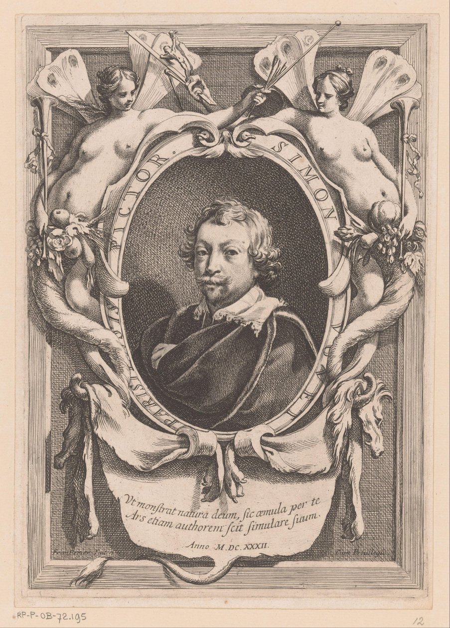 Simon Vouetin muotokuva Pariisin taidemaalari Simon Vouet (otsikko esineessä) tekijältä Francois Perrier