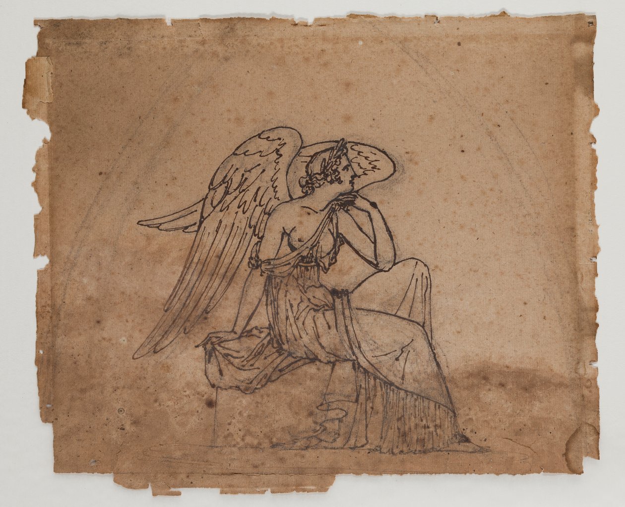 Allegorinen hahmo, noin 1825 (tussi ja liitu paperille). tekijältä Francois Rude