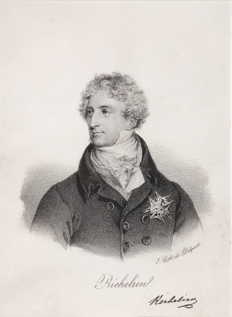 Richelieun herttuan Armand Emmanuel du Plessisin muotokuva, 1820-luku tekijältä Francois Seraphin Delpech