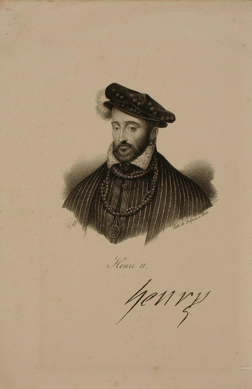 Ranskan kuninkaan Henri II (1519-59) muotokuva 2 tekijältä Francois Seraphin Delpech