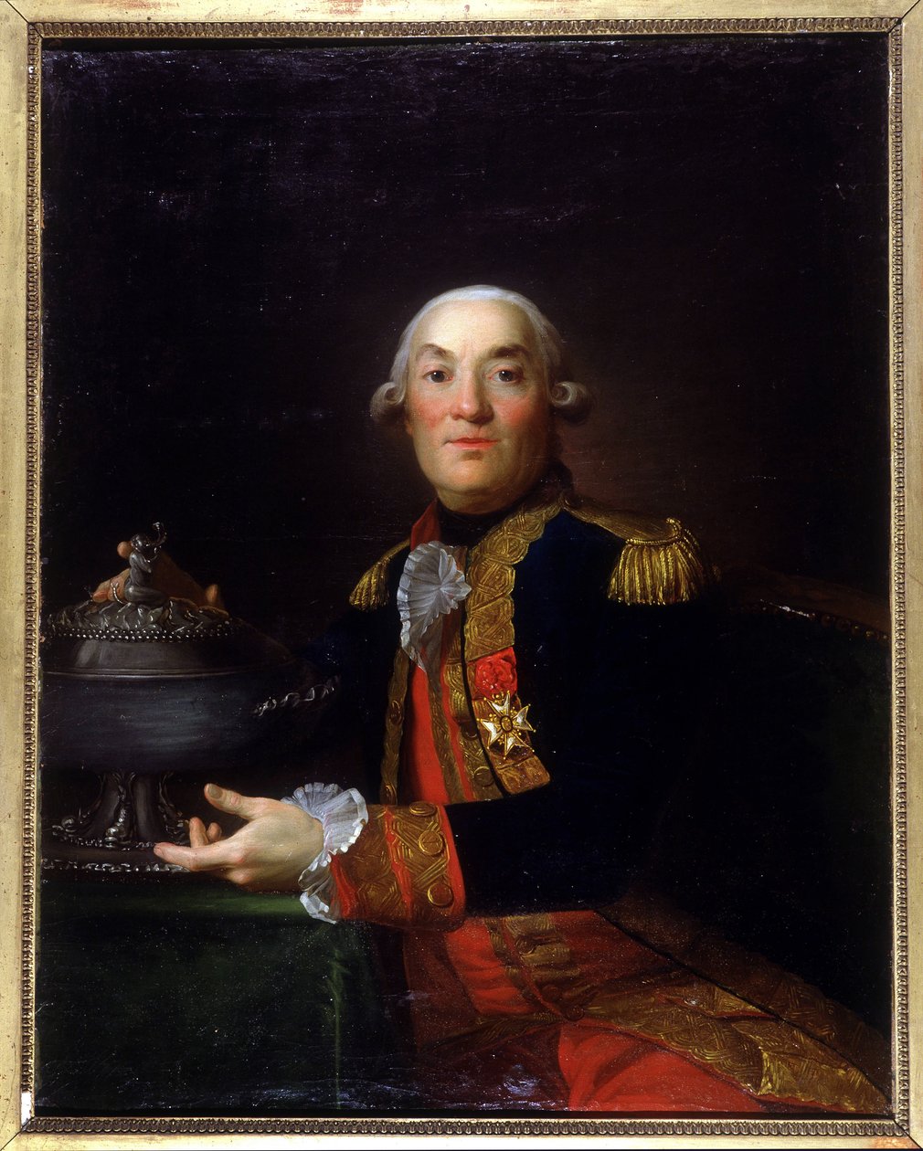 Georges Peville the Pelley muotokuva. Sotamies, merivoimien upseeri, amiraali, merivoimien ministeri. maalaus François - Valentin Gazard. Old Granville Museum tekijältä Francois Valentin Gazard