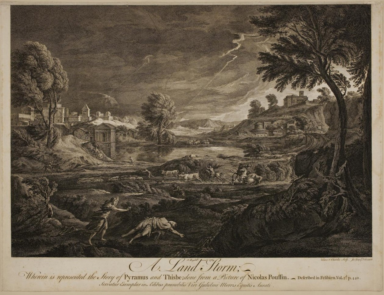 Maan myrsky. Pyramus ja Thisbe tekijältä Francois Vivares