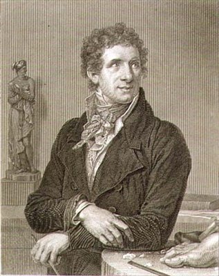 Antonio Canovan (1757-1822) muotokuva, kaiverrus William Henry Worthington (n. 1790-s. 1839) (kaiverrus) tekijältä Francois Xavier (after) Fabre