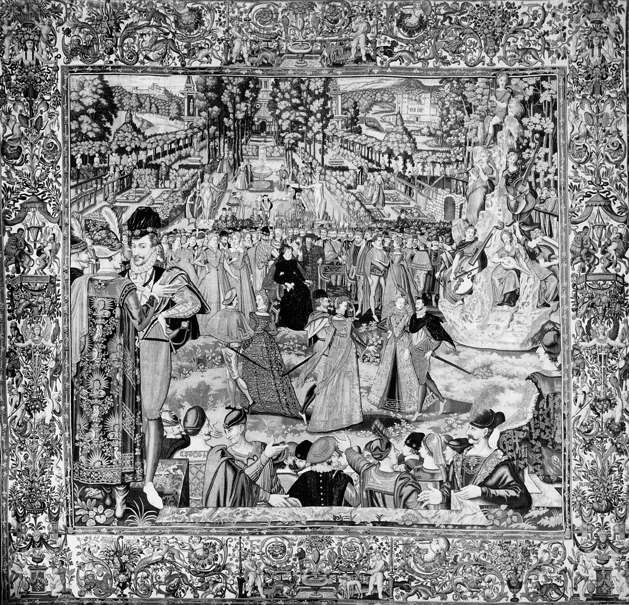 Festivaali Puolan suurlähettiläiden kunniaksi Katariina de Medicin (1519-89) ja Henri III:n (1551-89) läsnäollessa tekijältä Francois after Quesnel