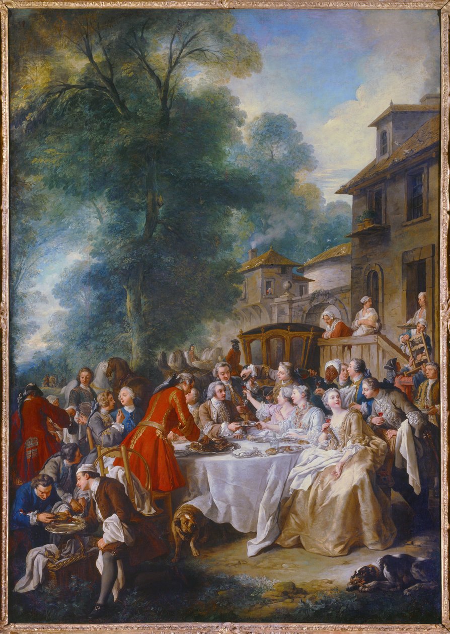 Metsästyslounas. Jean Francois De Troyn (1679-1752) maalaus tekijältä Francois de Troy