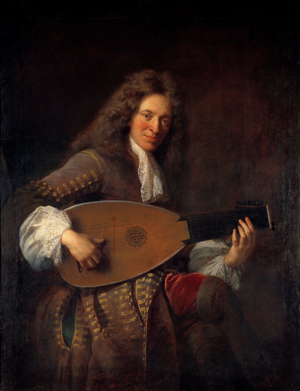 Lutisti Charles Moutonin (1626-1710) muotokuva Francois de Troyn (1645-1730) maalaus 1690 Su. 1,38x1,06 m tekijältä Francois de Troy