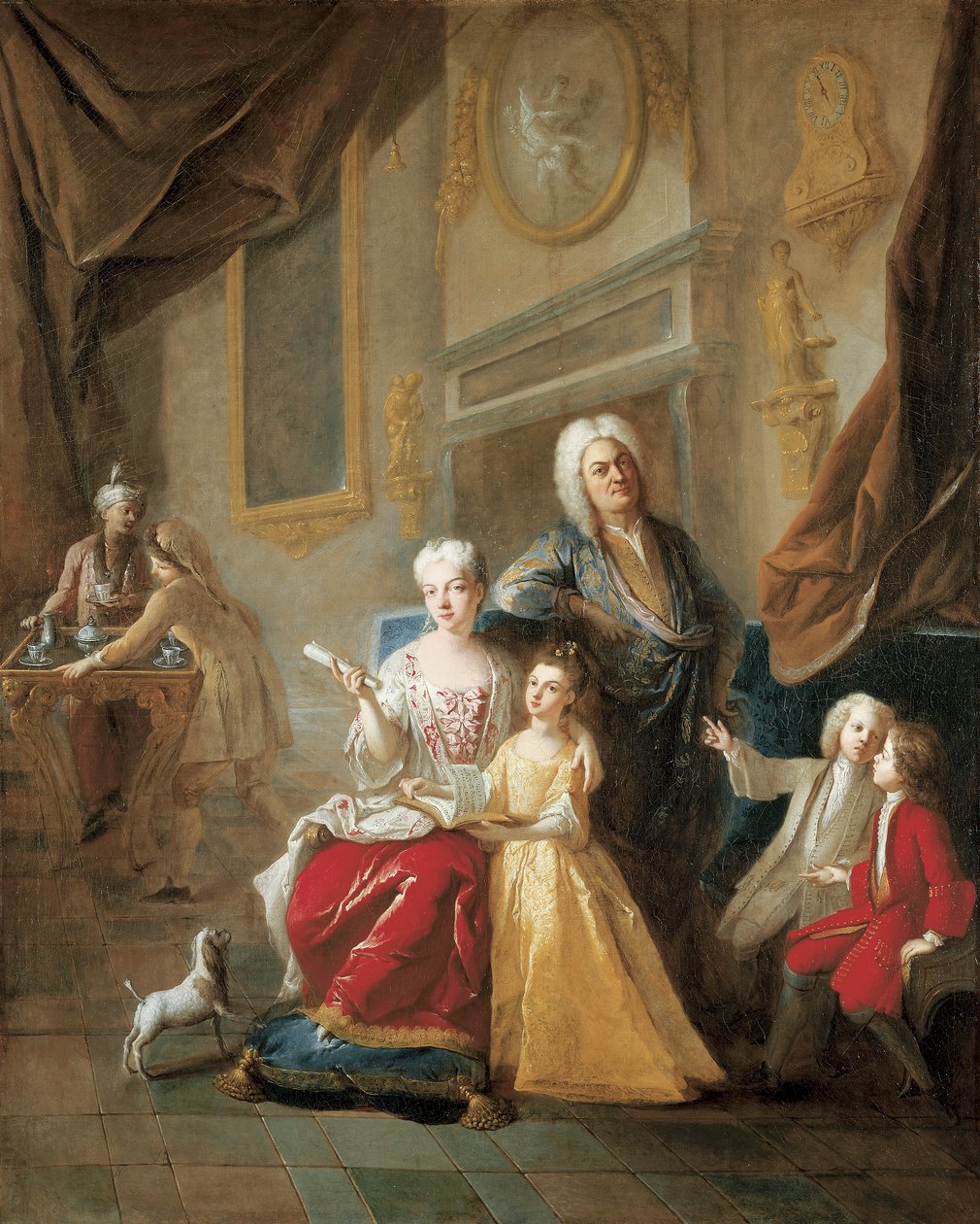Perheen muotokuva sisätiloissa tekijältä Jean François de Troy