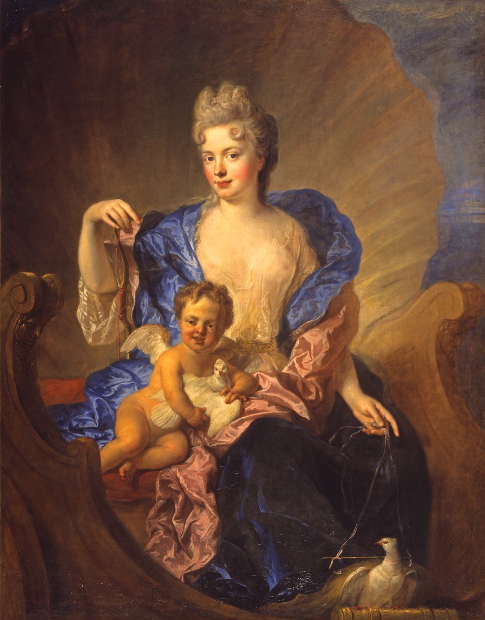 Kreivitär von Cosel ja hänen poikansa Venuksena ja Amorina, noin 1712-1715 (öljy kankaalle) tekijältä Francois de Troy