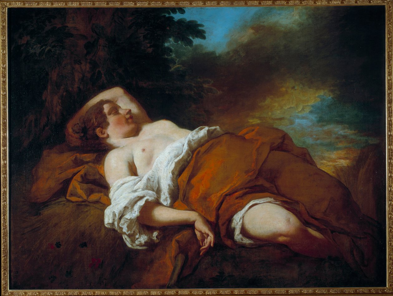 Nukkuva harvesteri. Francois De Troyn (1645-1730) maalaus tekijältä Francois de Troy