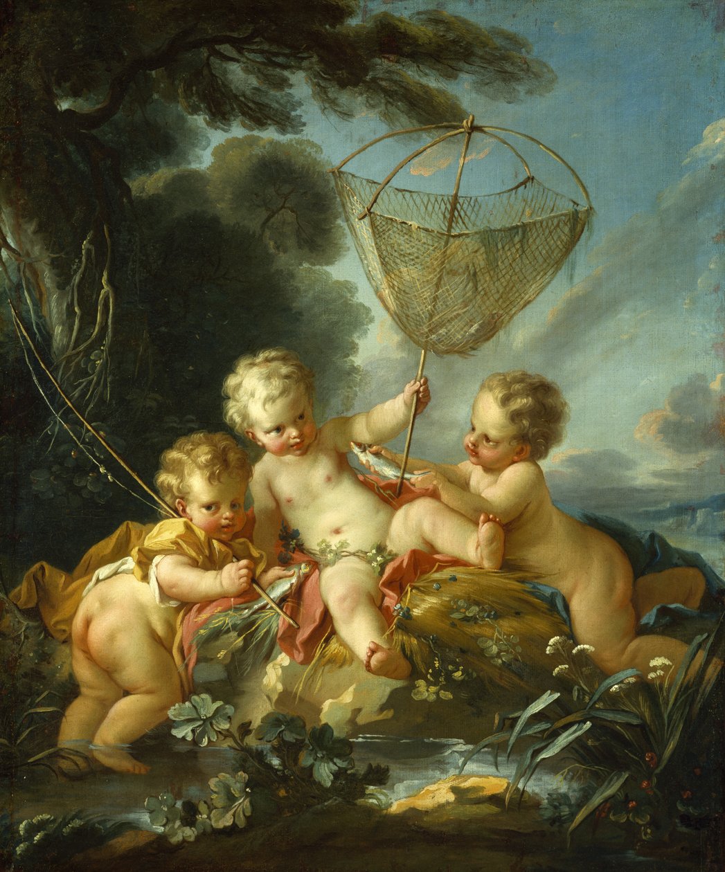 Putti kalastajana, n.1744 tekijältä François Boucher