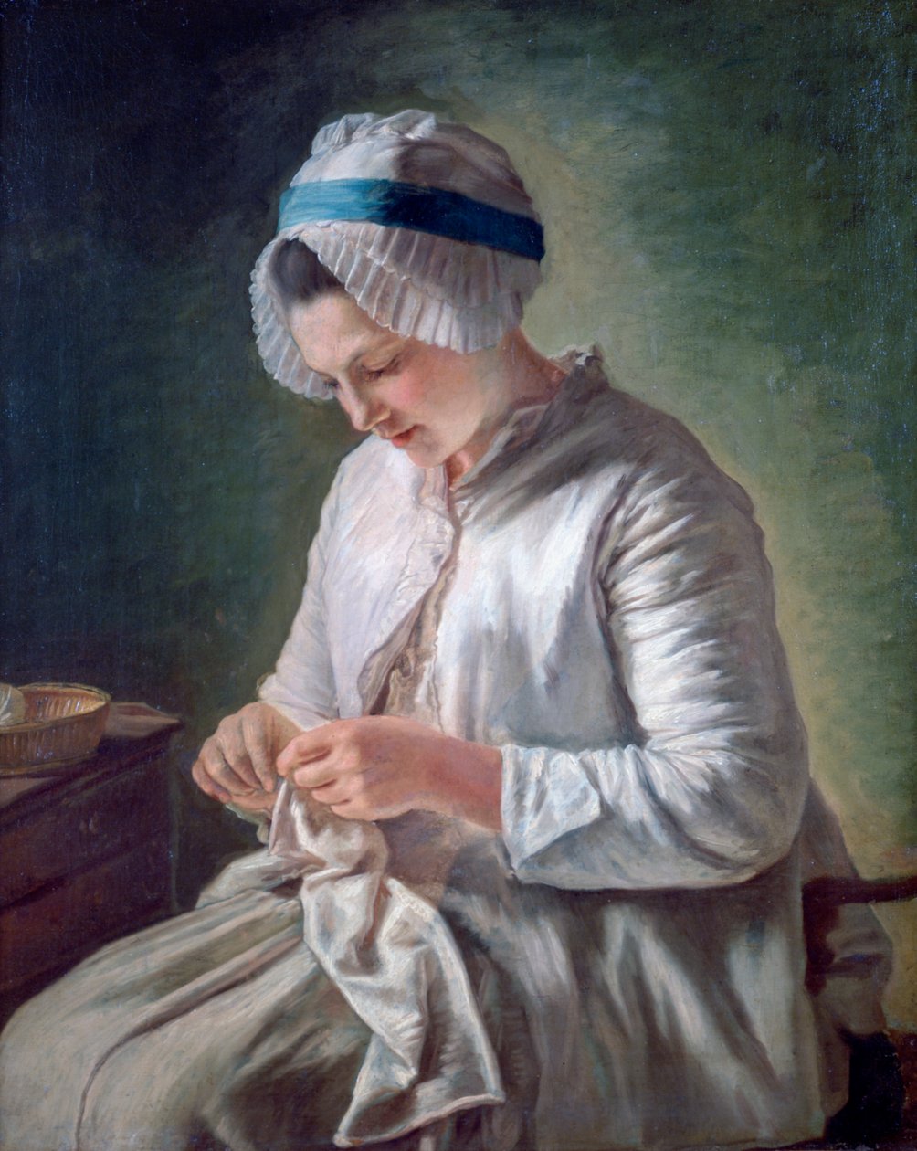 Nuori nainen töissä, c1725-1778 tekijältä Francoise Duparc