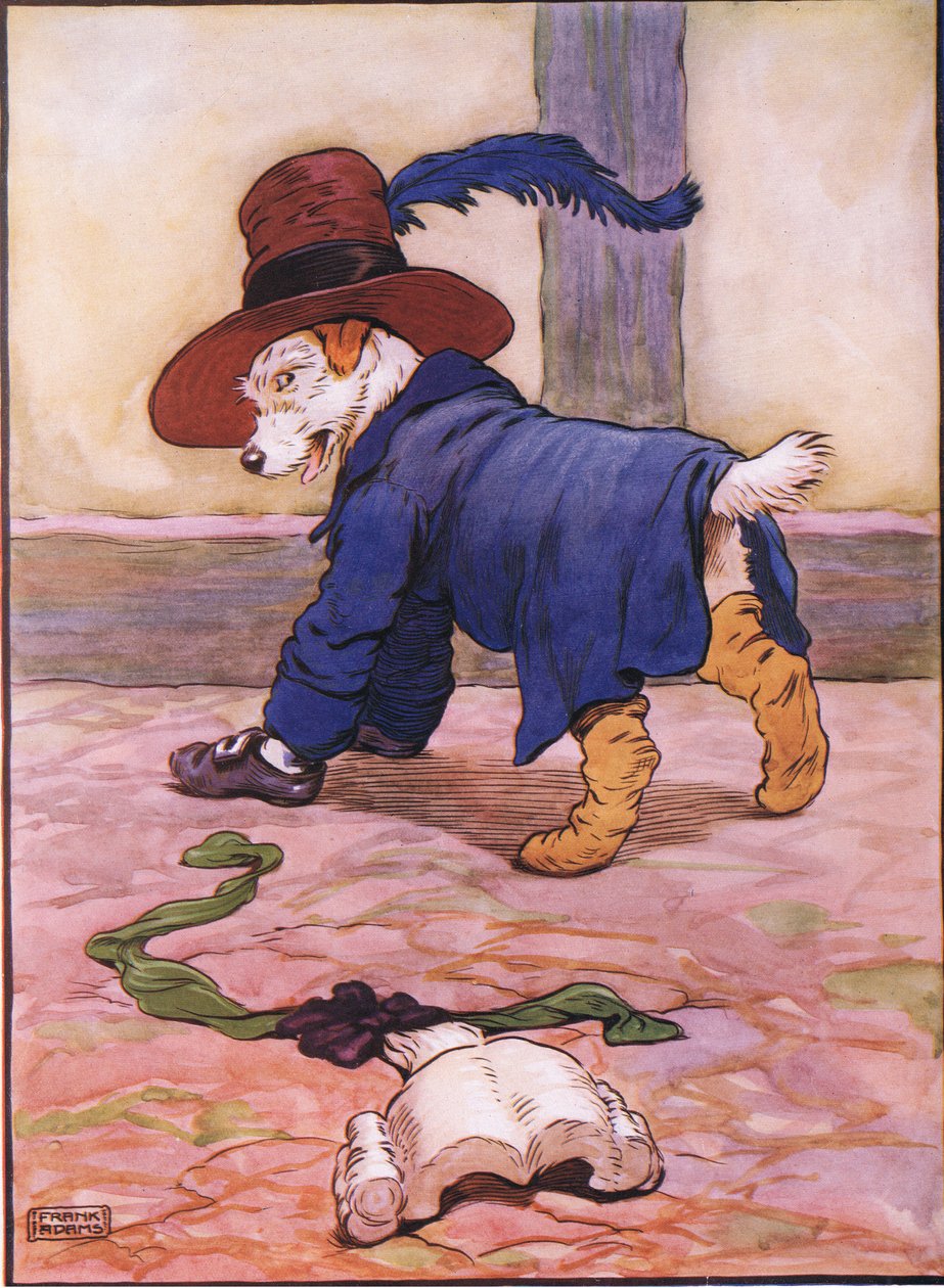 Hän meni sukkahousuihin ostamaan hänelle letkua, kun hän tuli bach, hän oli pukeutunut vaatteisiinsa, 1930-luku tekijältä Frank Adams