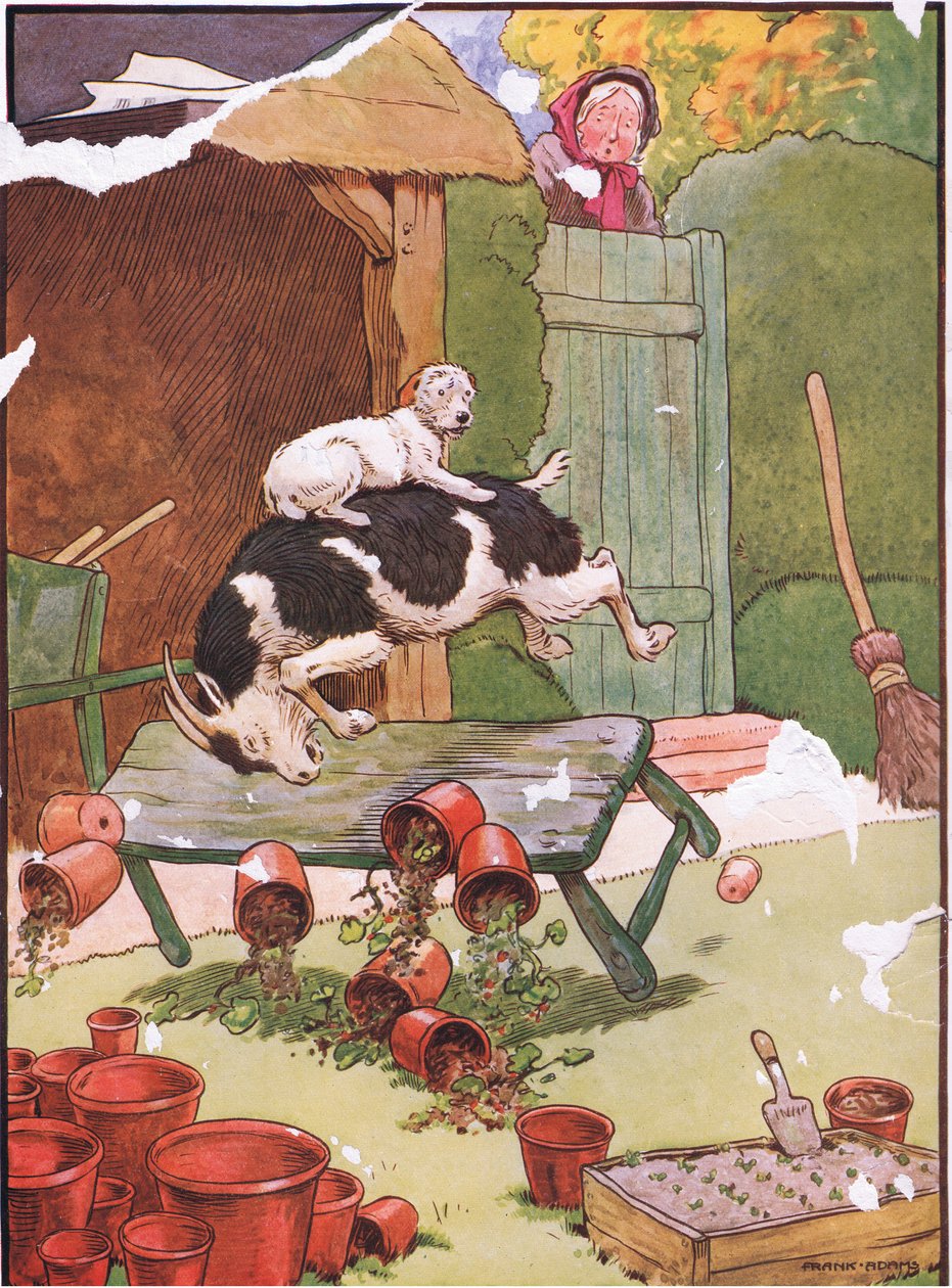 Hän meni räätälin luo ostamaan hänelle takin: kun hän palasi, hän ratsasti vuohet, 1930-luku tekijältä Frank Adams