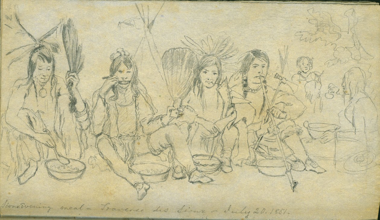 Sioux-illallinen, Traverse des Sioux, 20. heinäkuuta 1851 tekijältä Frank Blackwell Mayer
