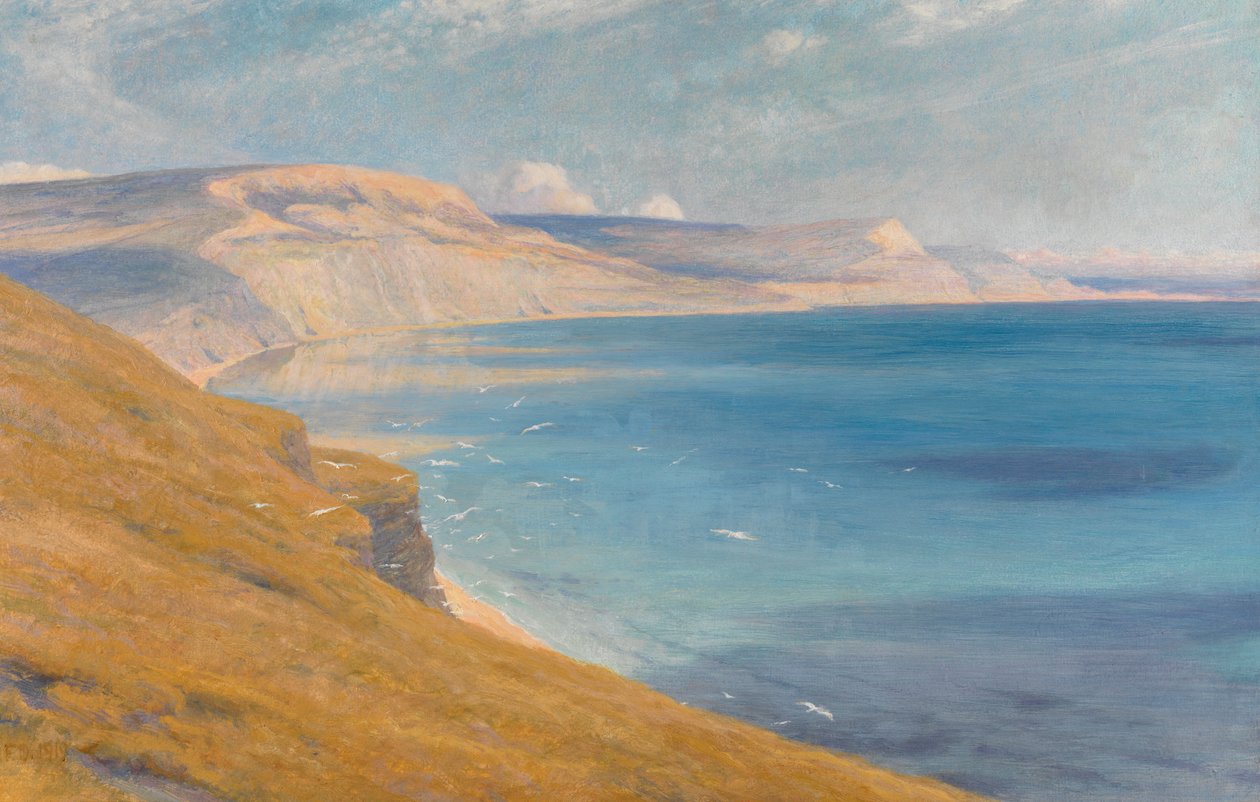Meri ja auringonpaiste, Lyme Regis, 1919 tekijältä Frank Dicksee