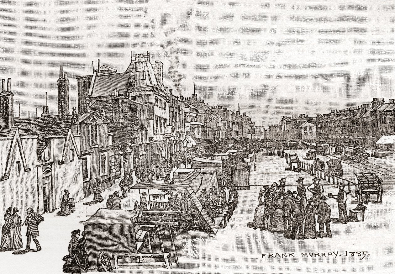 Whitechapel Road, Lontoo, Englanti, 1885 tekijältä Frank Murray