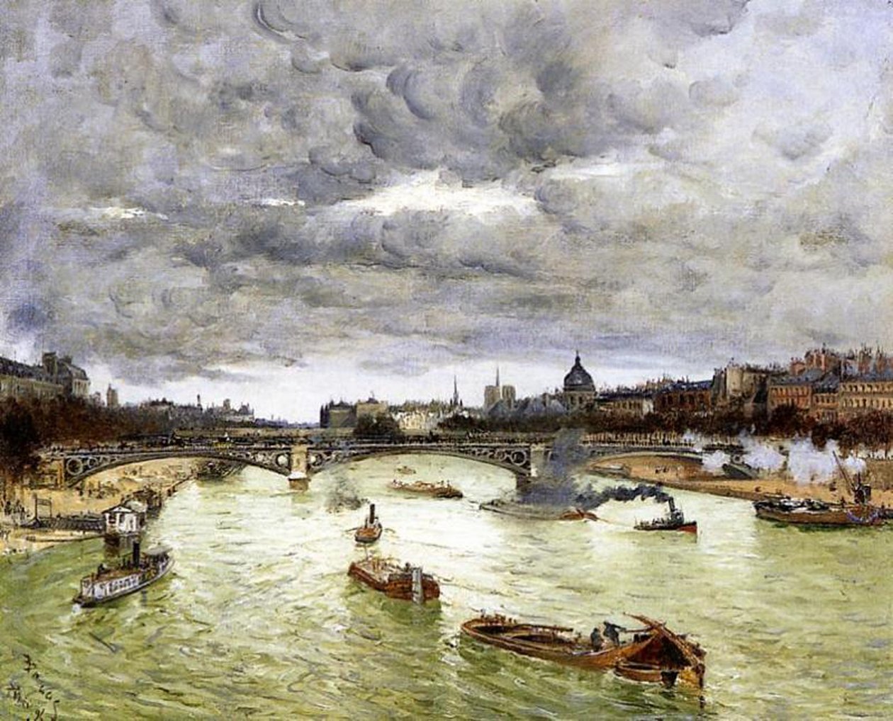 Pariisi, Seine ja Aleksanteri III:n silta, 1896 tekijältä Frank Myers Boggs
