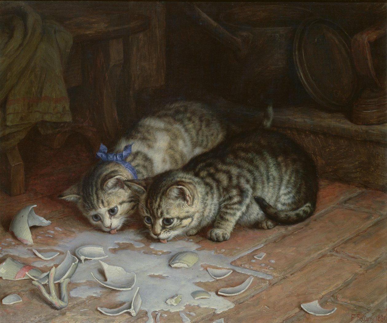 Turha itkeä vuotaneen maidon takia, 1880 tekijältä Frank Paton