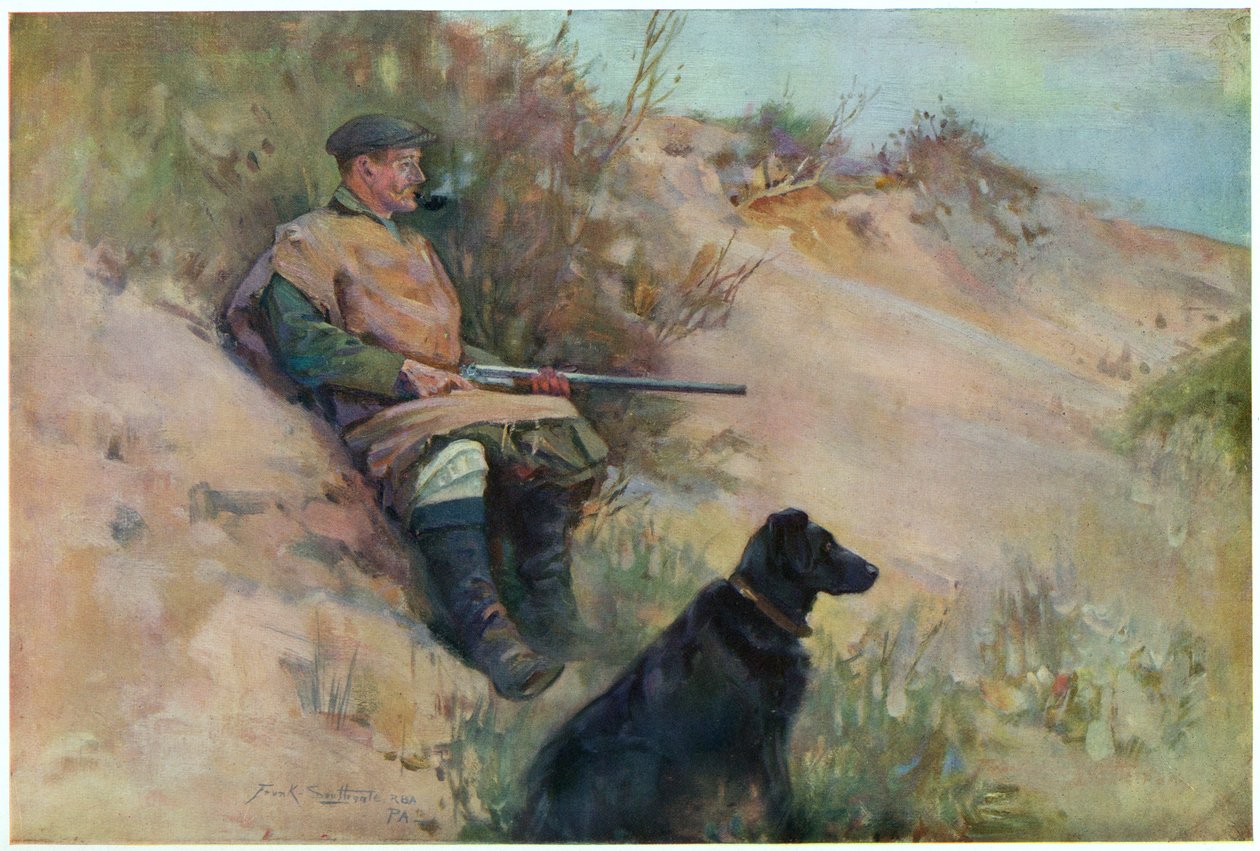The Flight Shooter, kuvitus teoksesta "Wildfowl and Waders" tekijältä Frank Southgate