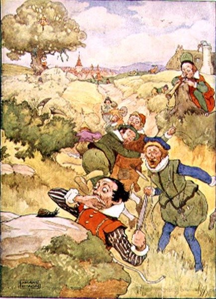 Four and Twenty Tailors from "My Nursery Story Book", pub. kirjoittanut Blackie & Son (kirjan kuvitus) tekijältä Frank Adams