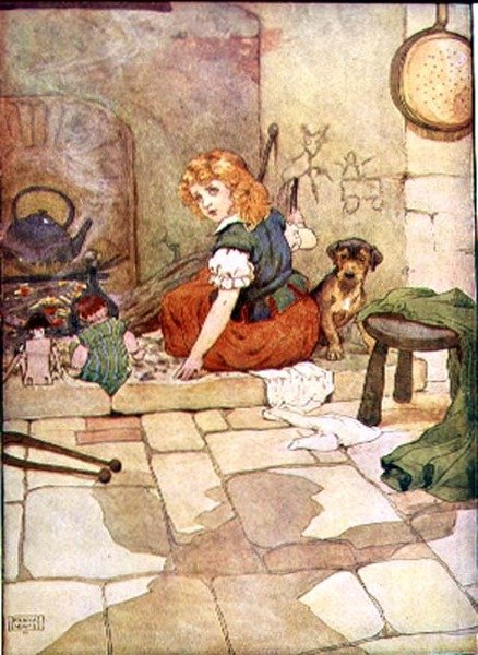Little Polly Flinders My Nursery Story Bookista, pub. kirjoittanut Blackie & Son (kirjan kuvitus) tekijältä Frank Adams