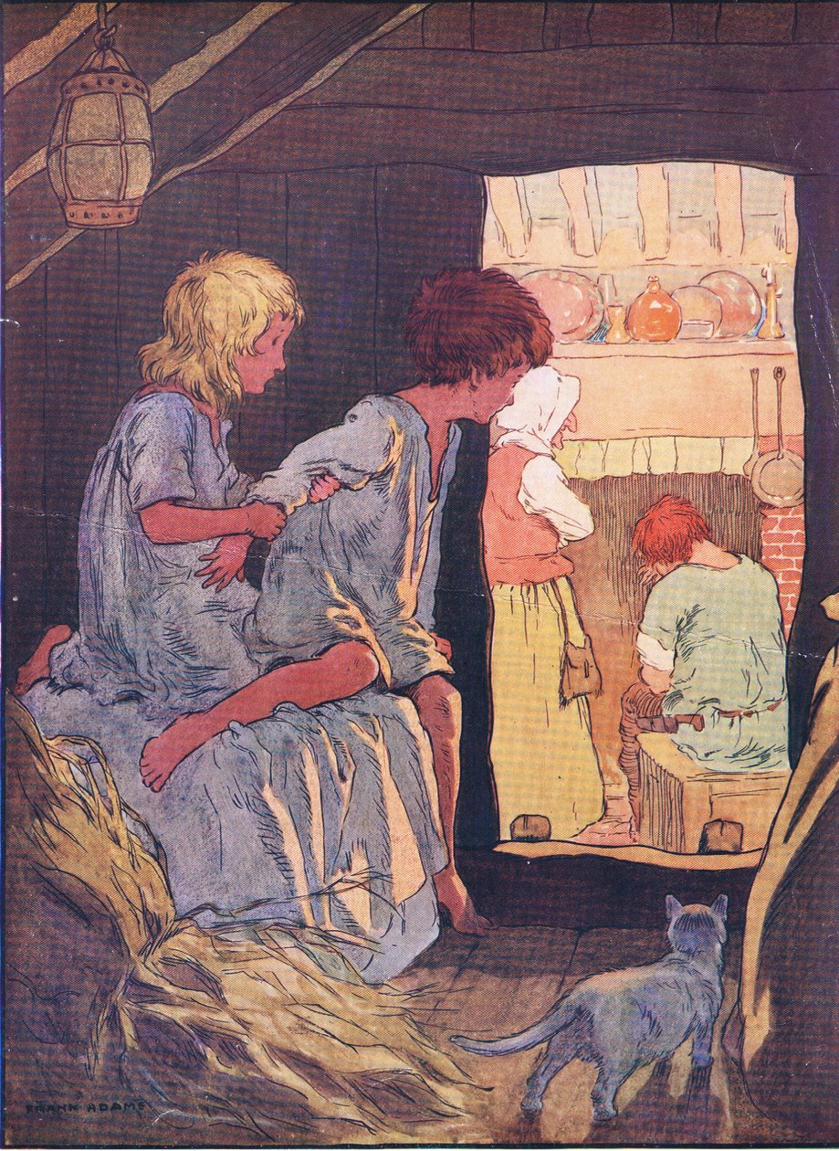 Lapset eivät voineet nukkua, kirjasta Hannu ja Kerttu, jonka on julkaissut Blackie & Son Limited, noin 1940. tekijältä Frank Adams