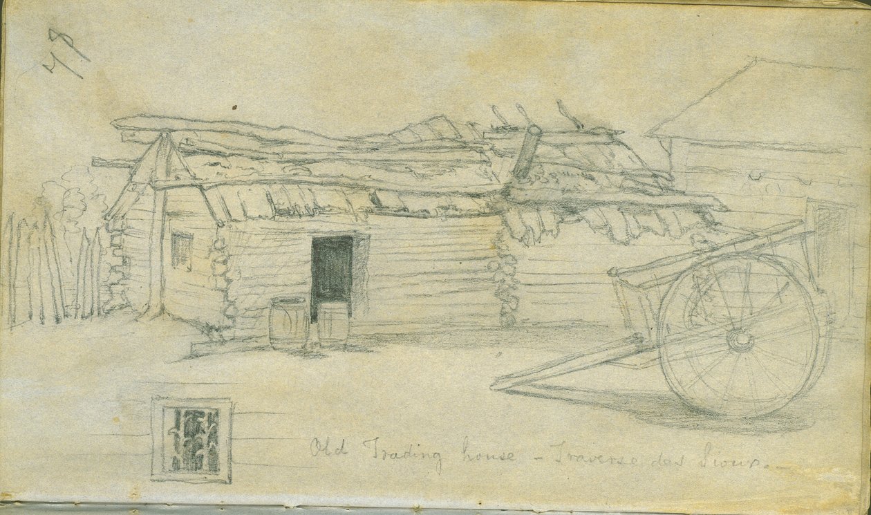 Vanha kauppahuone, Traverse des Sioux, 1851 tekijältä Frank Blackwell Mayer