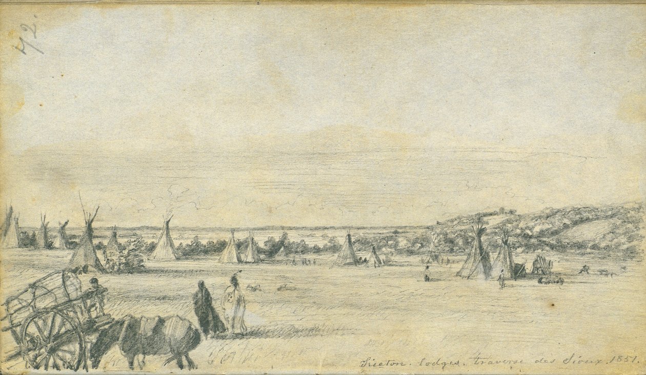 Siseton Lodges, Traverse des Sioux, 1851 tekijältä Frank Blackwell Mayer
