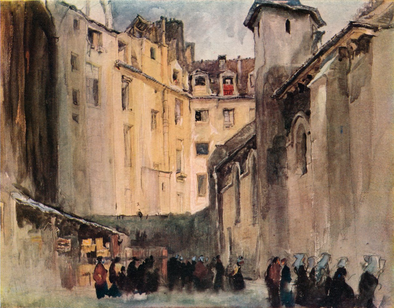 "St Julien-le-Pauvren kirkko", 1915 tekijältä Frank Brangwyn