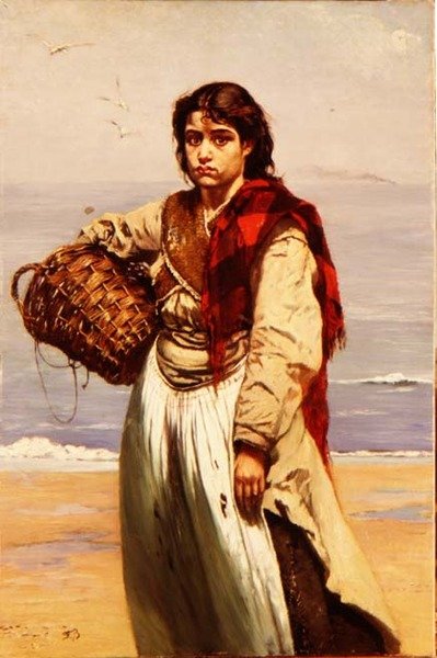 Irlantilainen Fishergirl tekijältä Frank Buchser