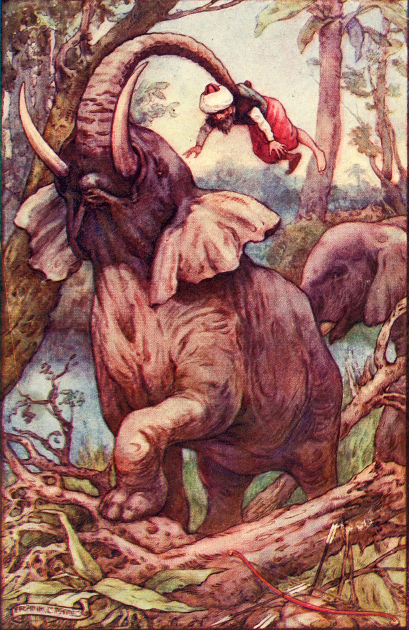 Eläin nosti minut runkollaan ja asetti minut olkapäilleen, 1930. tekijältä Frank C. Pape